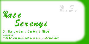 mate serenyi business card